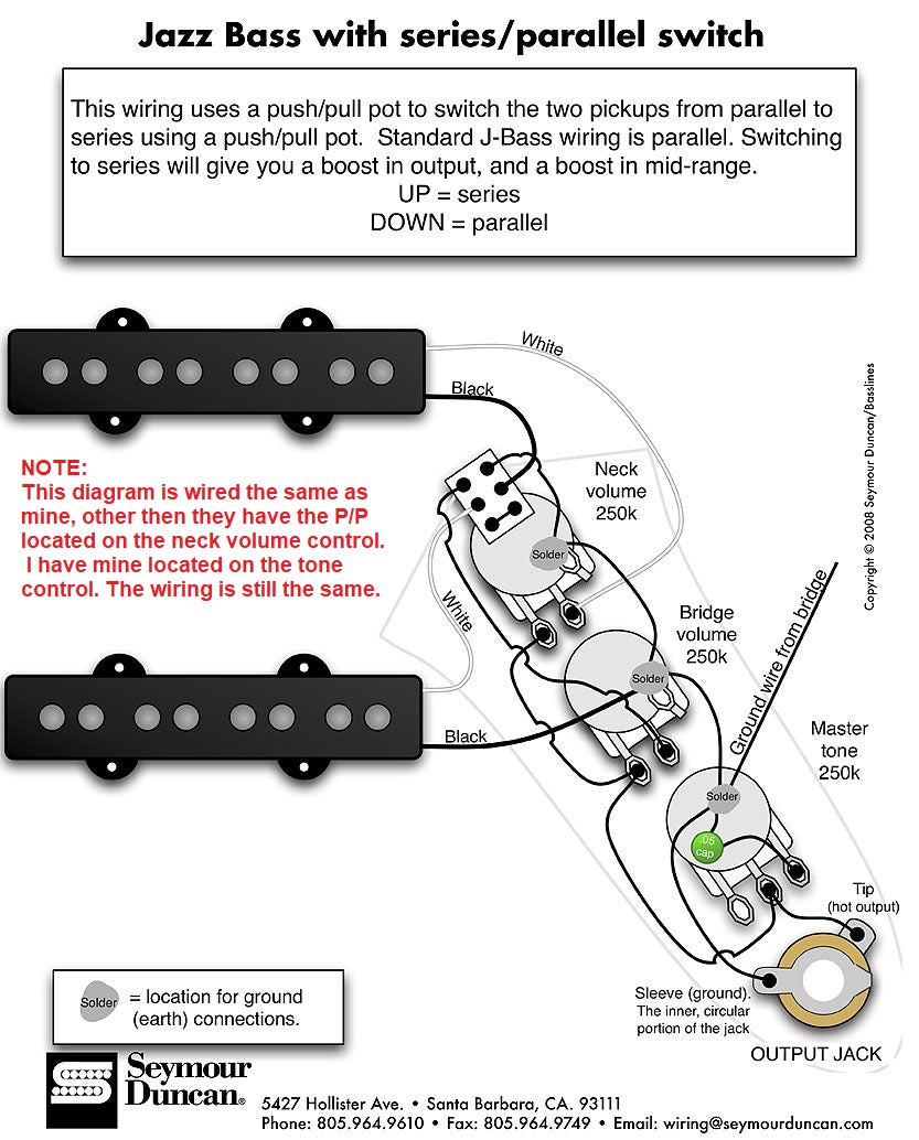 Wiring Harness for Fender J-Bass: Series/Parallel – Starr Guitar Systems