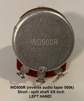 WD Left Handed 500K Audio Taper Pots Short Shaft (set of 4)