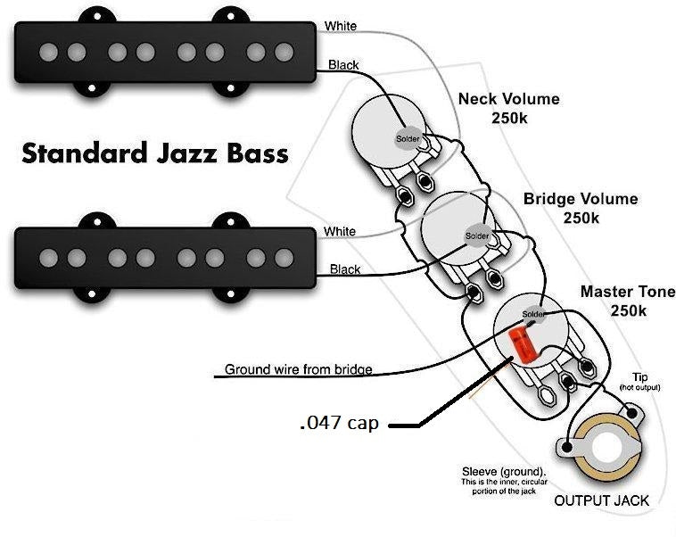 Basic System Fender Wiring Harness for Fender J-Bass: Basic – Starr Guitar Systems