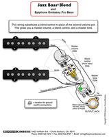 Wiring Harness for Fender J-Bass: Bal/Blend Control PRO